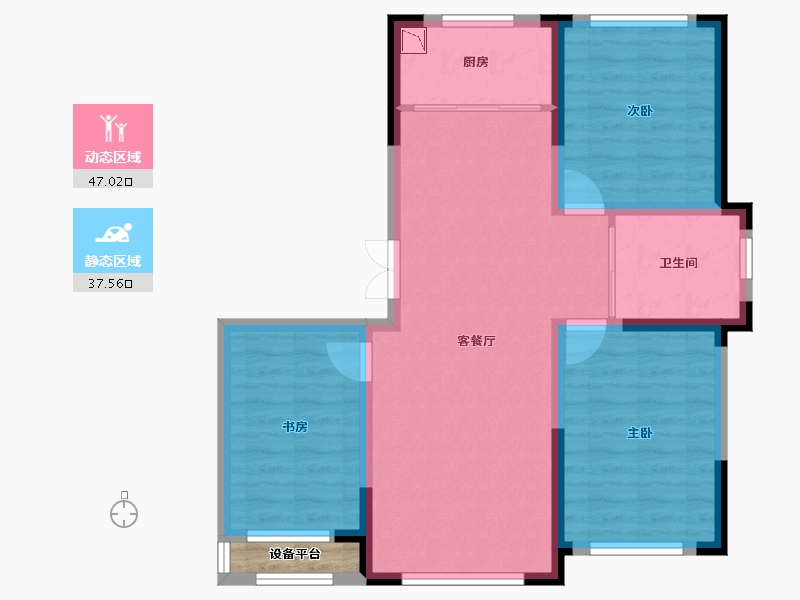 吉林省-长春市-居然世界里-77.26-户型库-动静分区