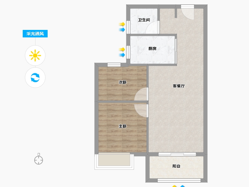 山东省-枣庄市-润景-56.23-户型库-采光通风