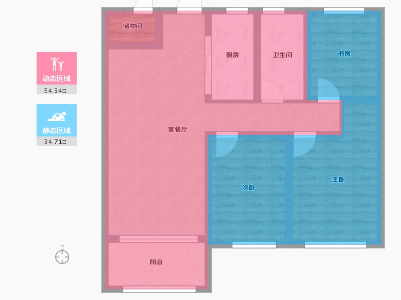 黑龙江省-哈尔滨市-华润置地・�f象府-78.72-户型库-动静分区