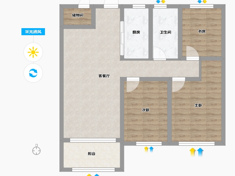 黑龙江省-哈尔滨市-华润置地・�f象府-78.72-户型库-采光通风