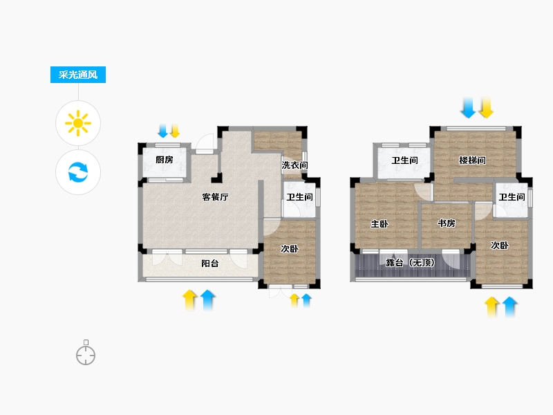 湖北省-武汉市-花博汇・桃李春风-126.40-户型库-采光通风