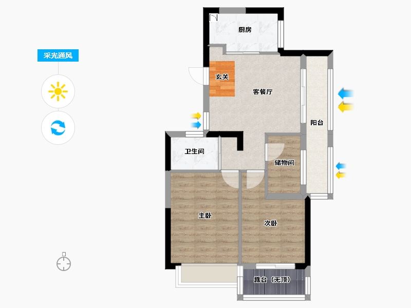 浙江省-嘉兴市-天凝源著-61.12-户型库-采光通风