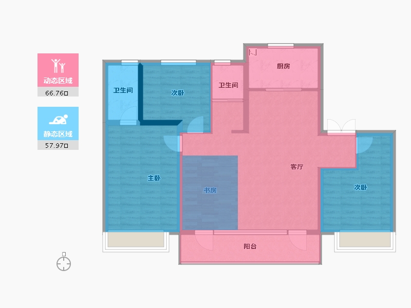 黑龙江省-哈尔滨市-碧桂园・欧洲城-拉菲小镇-104.08-户型库-动静分区