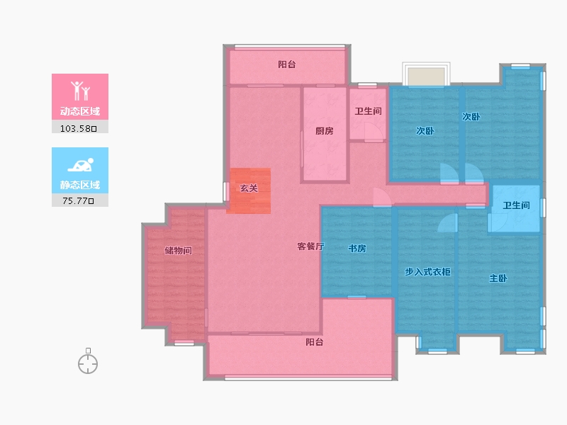 湖南省-长沙市-鑫远湘府华城-162.38-户型库-动静分区