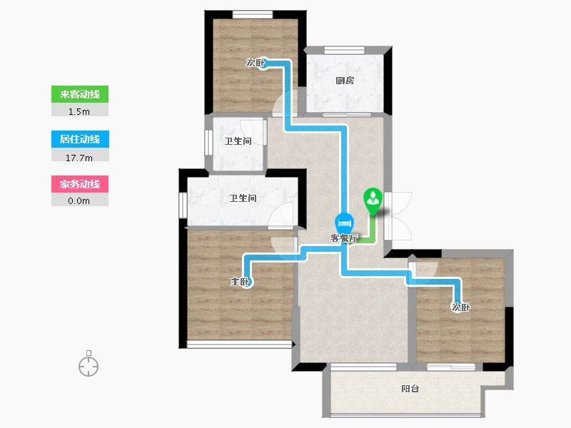 河南省-郑州市-锦艺四季城-72.66-户型库-动静线