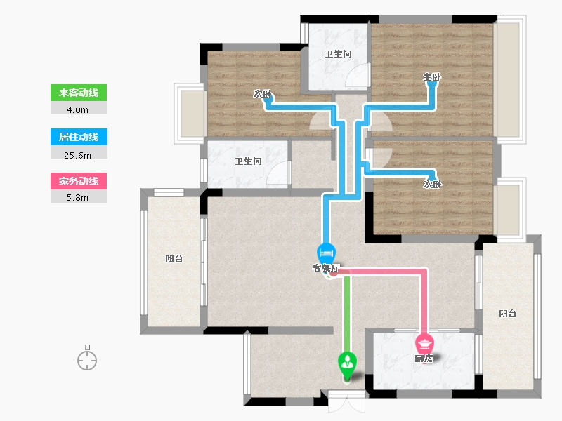 湖南省-岳阳市-芭蕉湖恒泰雅园-114.84-户型库-动静线