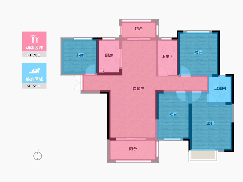 湖南省-长沙市-大汉月亮河畔-99.23-户型库-动静分区