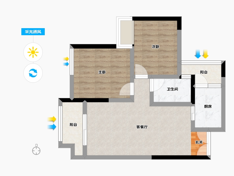 四川省-达州市-科华南城印象-57.52-户型库-采光通风