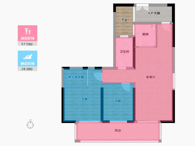 青海省-海南藏族自治州-观澜湖上东区Ⅱ区-86.83-户型库-动静分区