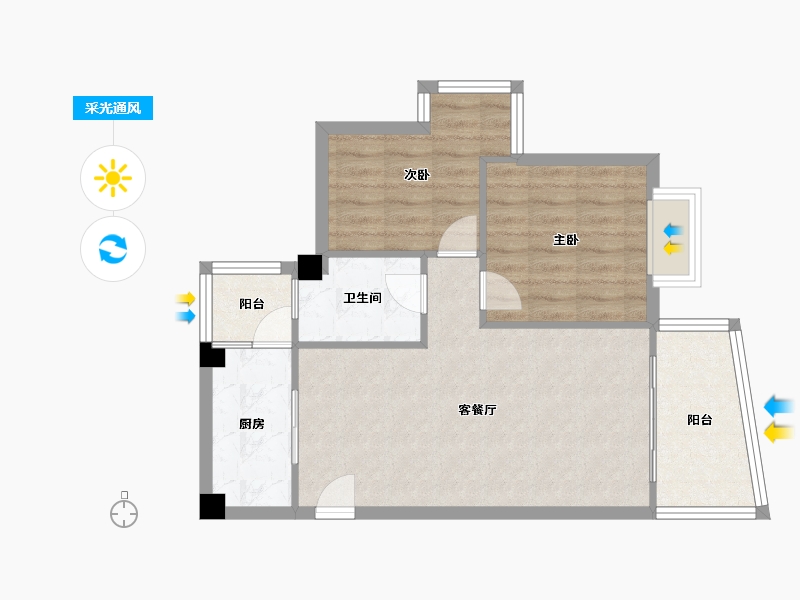 四川省-成都市-御城-63.35-户型库-采光通风