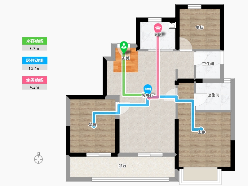 浙江省-嘉兴市-荣安阳光城晴雪园-71.26-户型库-动静线