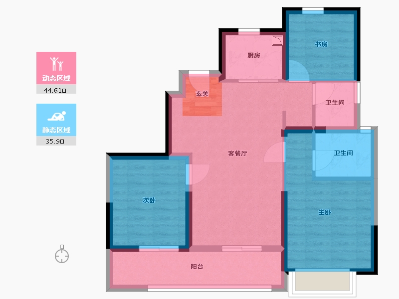 浙江省-嘉兴市-荣安阳光城晴雪园-71.26-户型库-动静分区