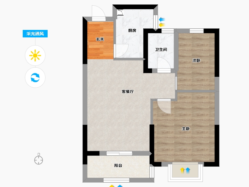 浙江省-嘉兴市-旭弘春熙苑-54.01-户型库-采光通风