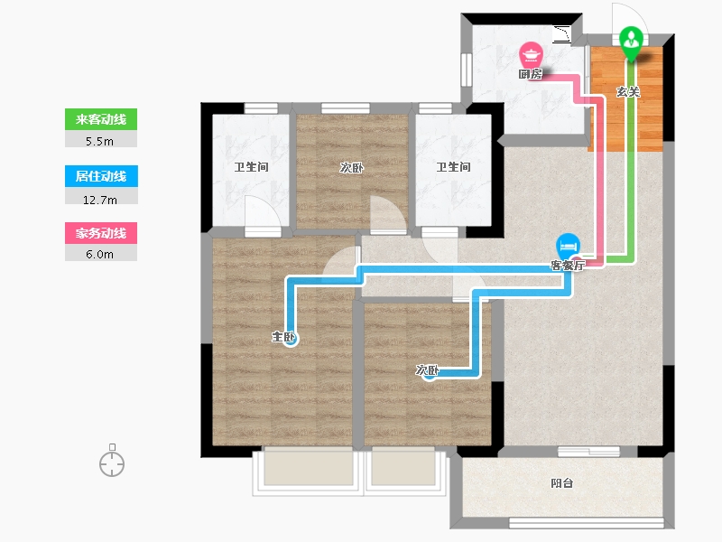 浙江省-嘉兴市-招商溪悦水岸-78.70-户型库-动静线