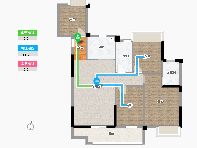 湖北省-仙桃市-风和日丽-95.86-户型库-动静线