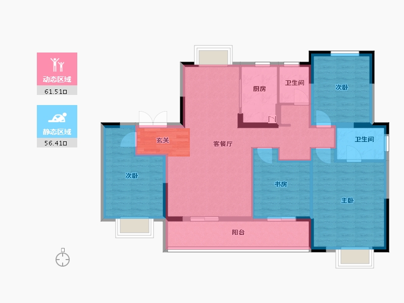 江西省-九江市-新旅・明樾府-105.60-户型库-动静分区