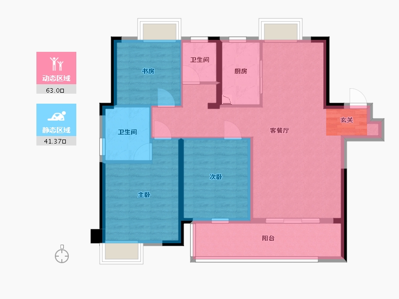 江西省-九江市-赣电荣府-93.34-户型库-动静分区