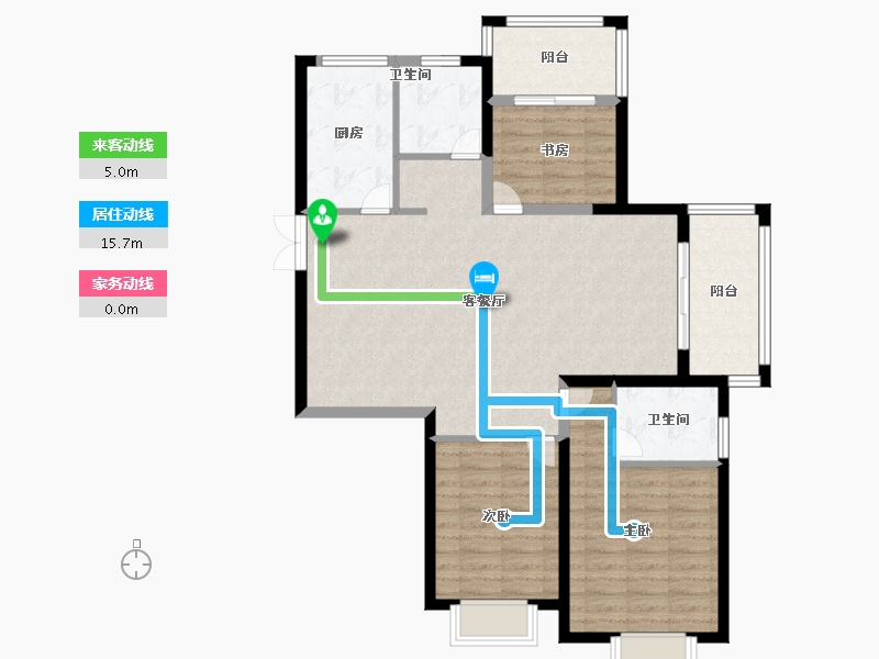 江苏省-南京市-滨江雅园-101.60-户型库-动静线