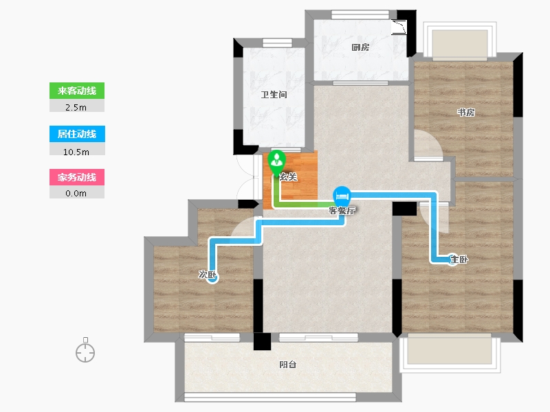 浙江省-衢州市-贝林・金誉府-69.64-户型库-动静线