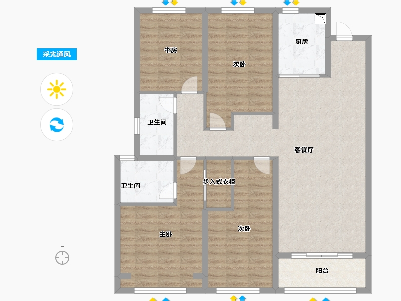 浙江省-温州市-九山金茂府-107.99-户型库-采光通风