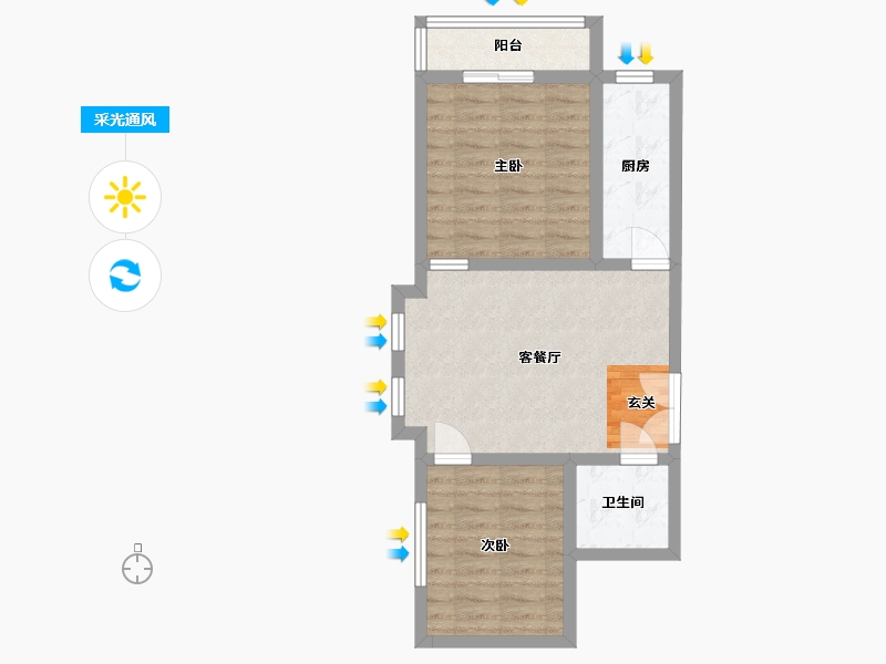 河北省-廊坊市-卓立金领域-57.79-户型库-采光通风