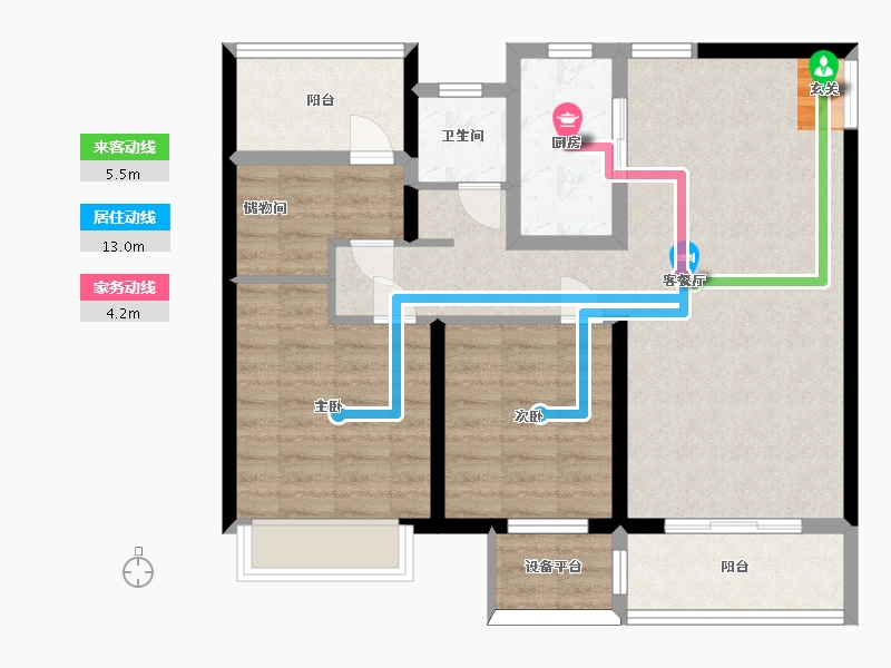 河南省-南阳市-新旭・京华府-86.77-户型库-动静线