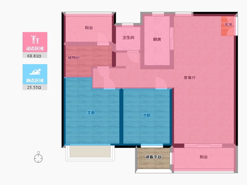 河南省-南阳市-新旭・京华府-86.77-户型库-动静分区