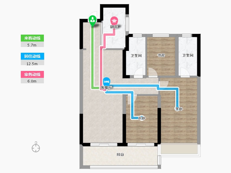 浙江省-温州市-外滩江月湾-84.00-户型库-动静线