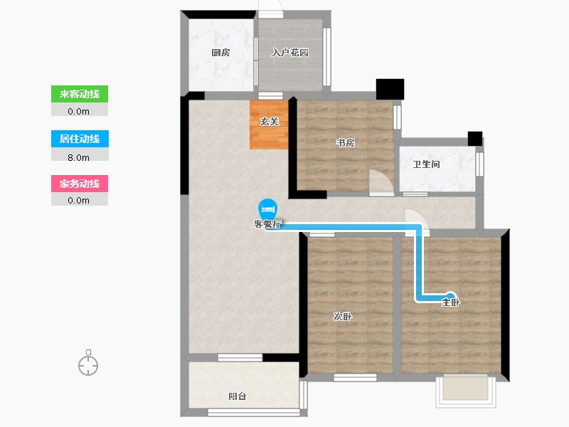 湖北省-咸宁市-领秀城・银泉华府-86.40-户型库-动静线