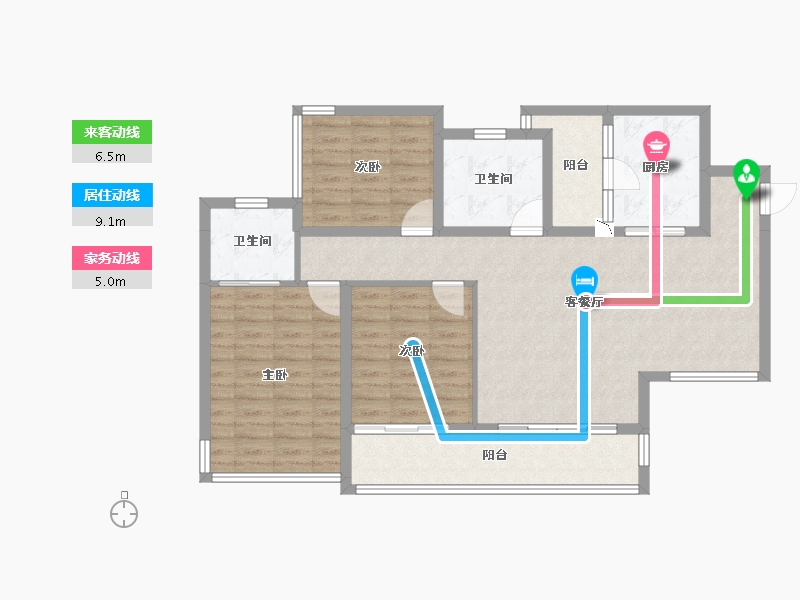 四川省-乐山市-华泰幸福里-100.57-户型库-动静线