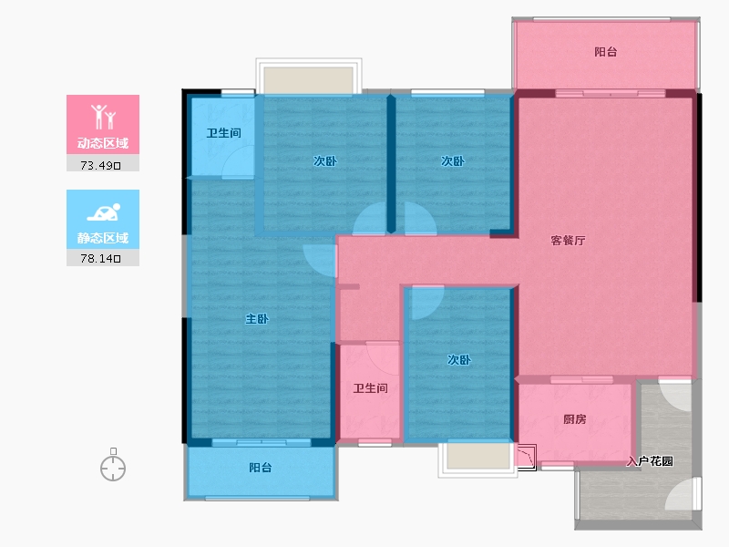 湖南省-郴州市-生源公馆-145.91-户型库-动静分区