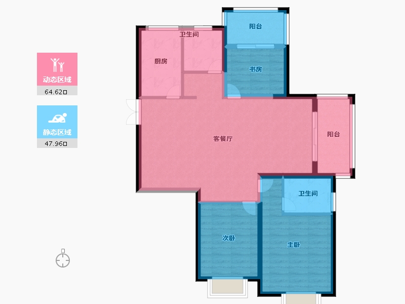 江苏省-南京市-滨江雅园-101.60-户型库-动静分区