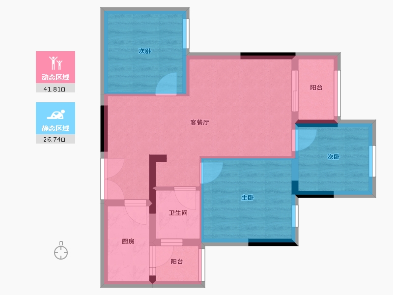 重庆-重庆市-新天地-60.48-户型库-动静分区