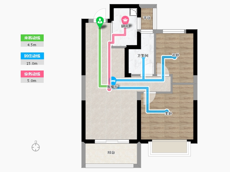 浙江省-温州市-融创翡翠海岸城-54.87-户型库-动静线