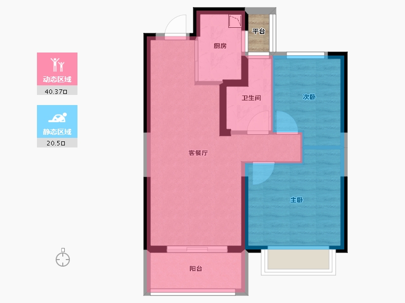 浙江省-温州市-融创翡翠海岸城-54.87-户型库-动静分区