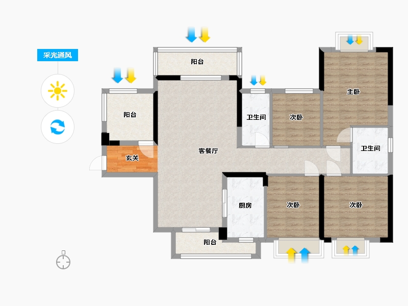 广西壮族自治区-钦州市-敏捷・珑�h湾-120.52-户型库-采光通风