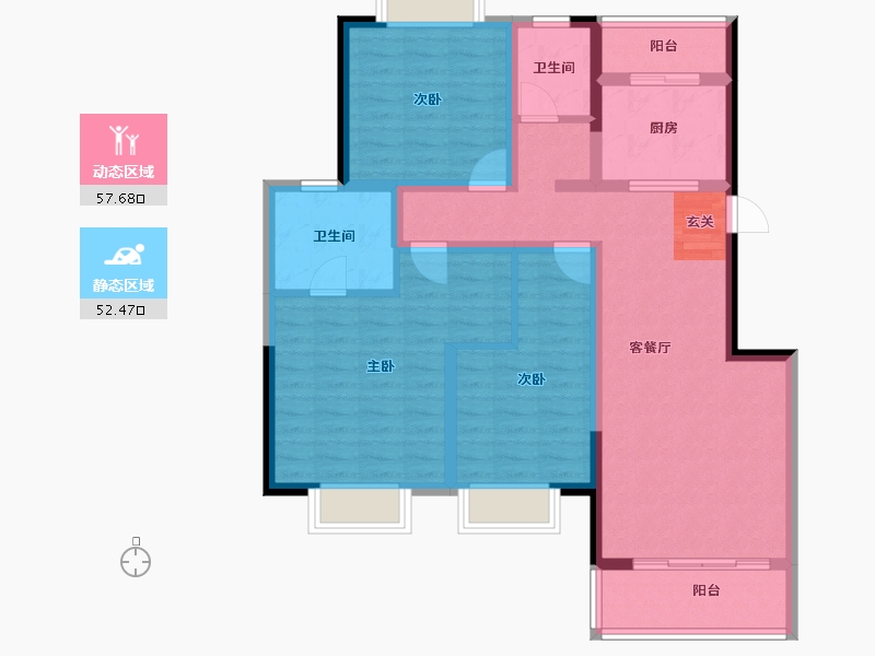 云南省-玉溪市-东方达晨-97.64-户型库-动静分区