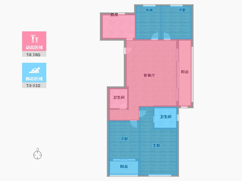 浙江省-温州市-万科星汇里-106.40-户型库-动静分区