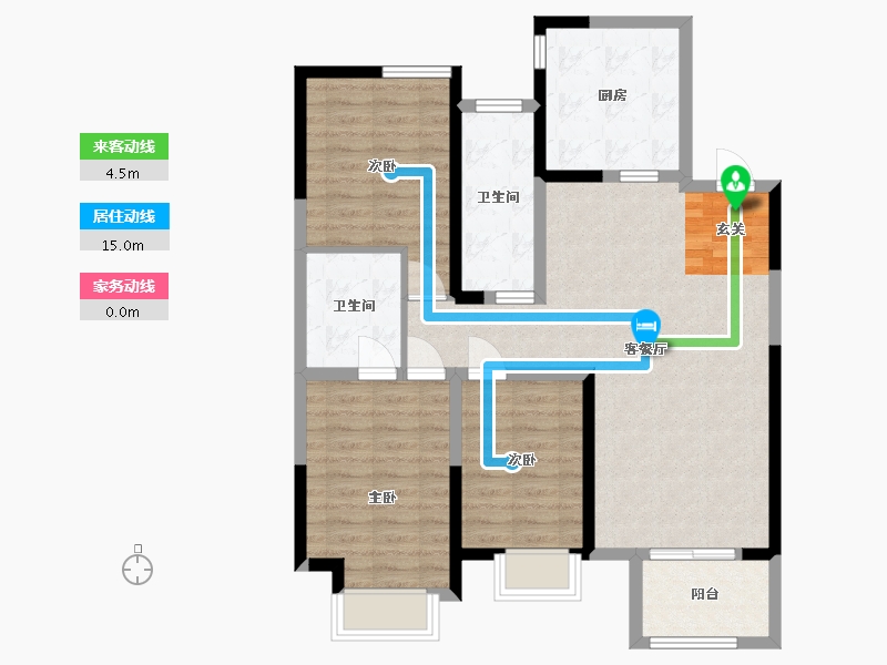 河北省-廊坊市-绿宸・汤泉华府-91.24-户型库-动静线