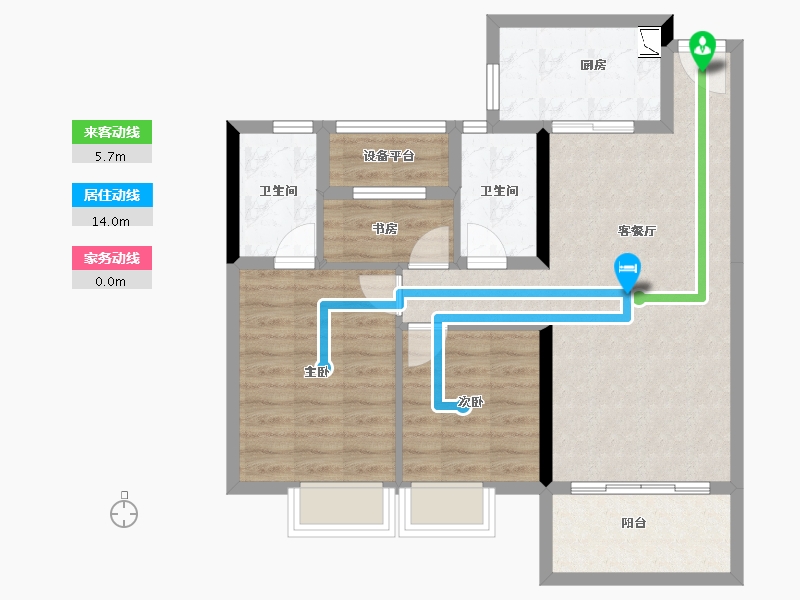 湖南省-长沙市-宁乡敏捷紫云府-77.69-户型库-动静线