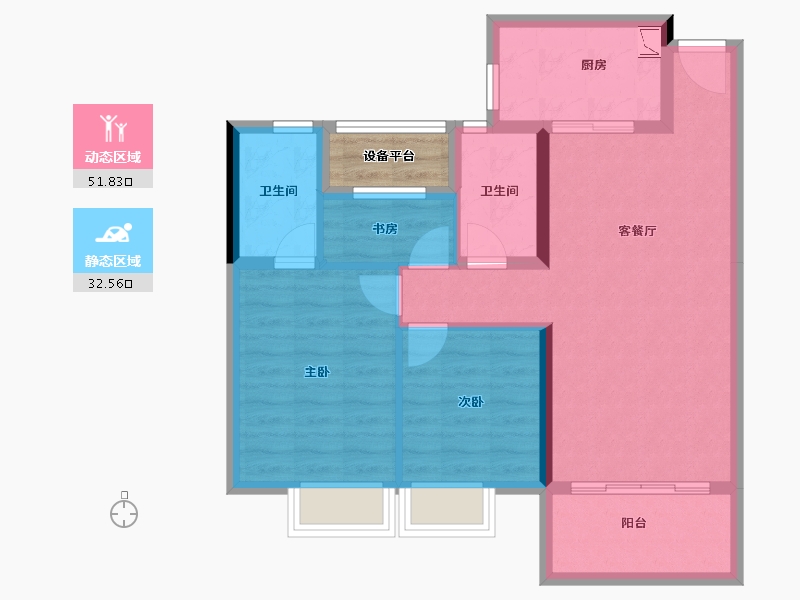 湖南省-长沙市-宁乡敏捷紫云府-77.69-户型库-动静分区