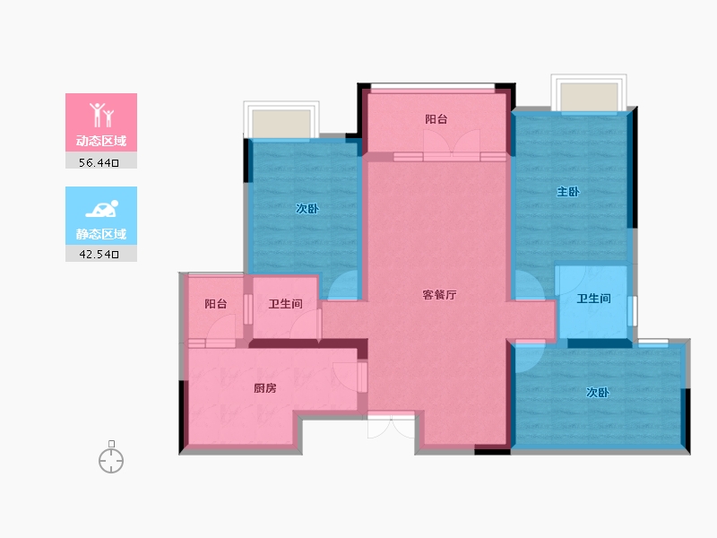 湖北省-宜昌市-清江之星-87.64-户型库-动静分区