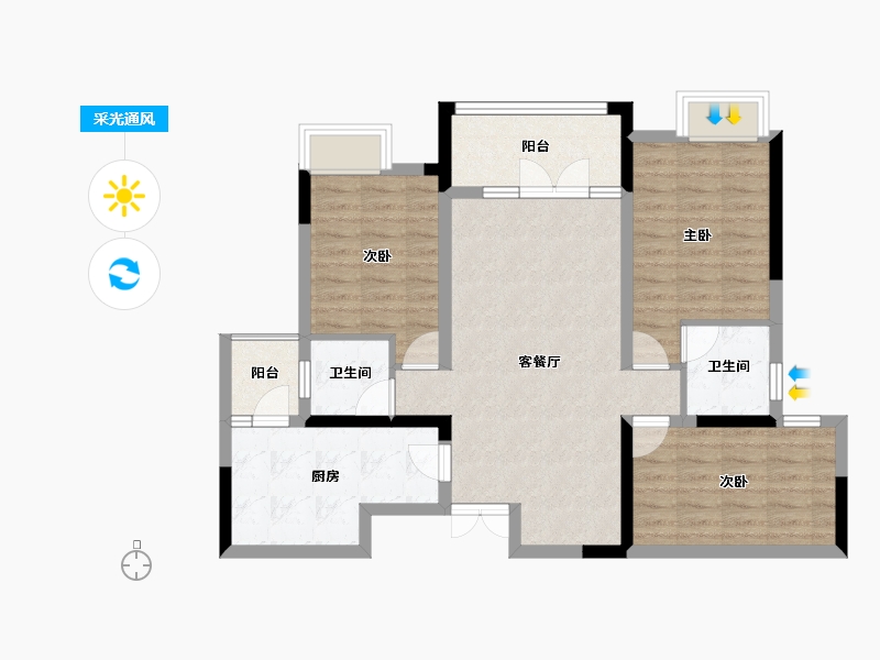 湖北省-宜昌市-清江之星-87.64-户型库-采光通风