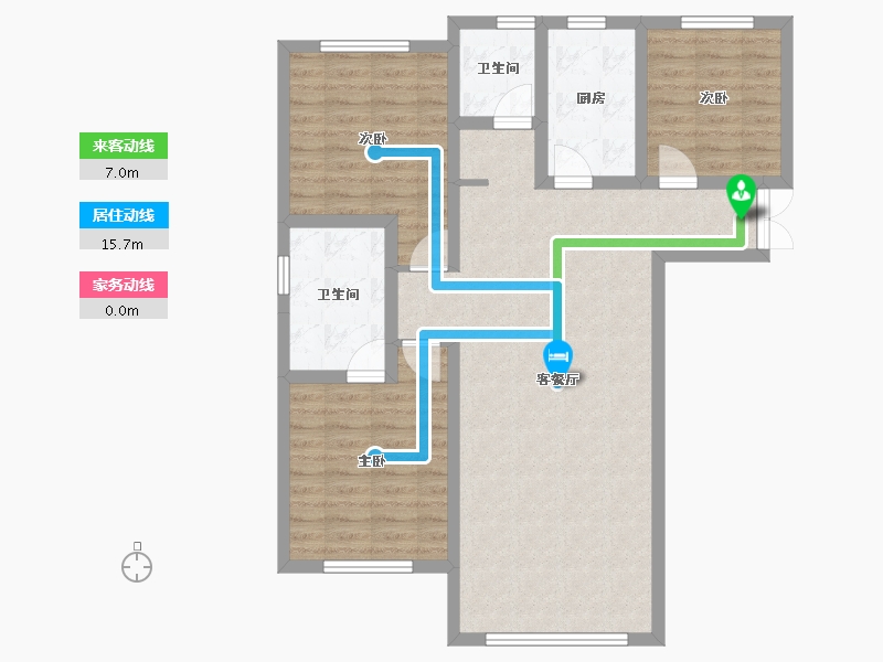 新疆维吾尔自治区-乌鲁木齐市-桃源九点阳光-91.32-户型库-动静线