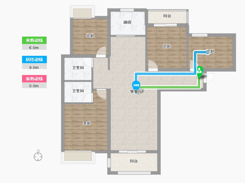 湖北省-黄石市-宏维天地-105.83-户型库-动静线