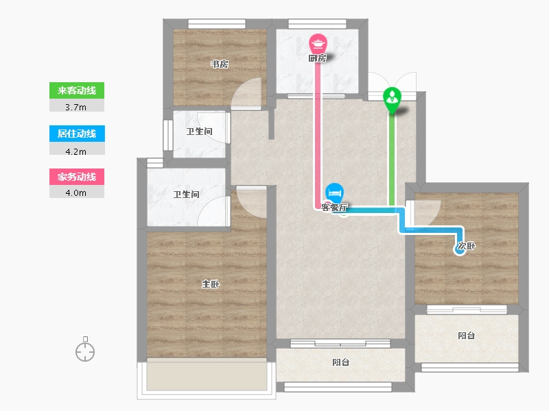 浙江省-温州市-国鸿大发清水湾-64.59-户型库-动静线