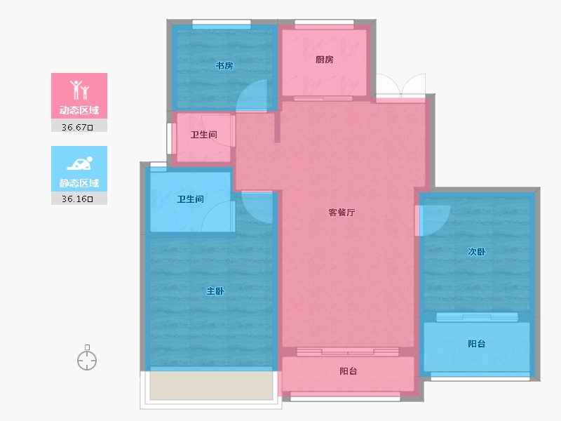 浙江省-温州市-国鸿大发清水湾-64.59-户型库-动静分区