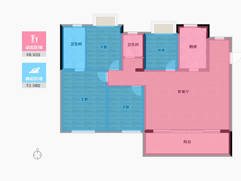 湖南省-长沙市-中国铁建・京师�Z台-109.38-户型库-动静分区