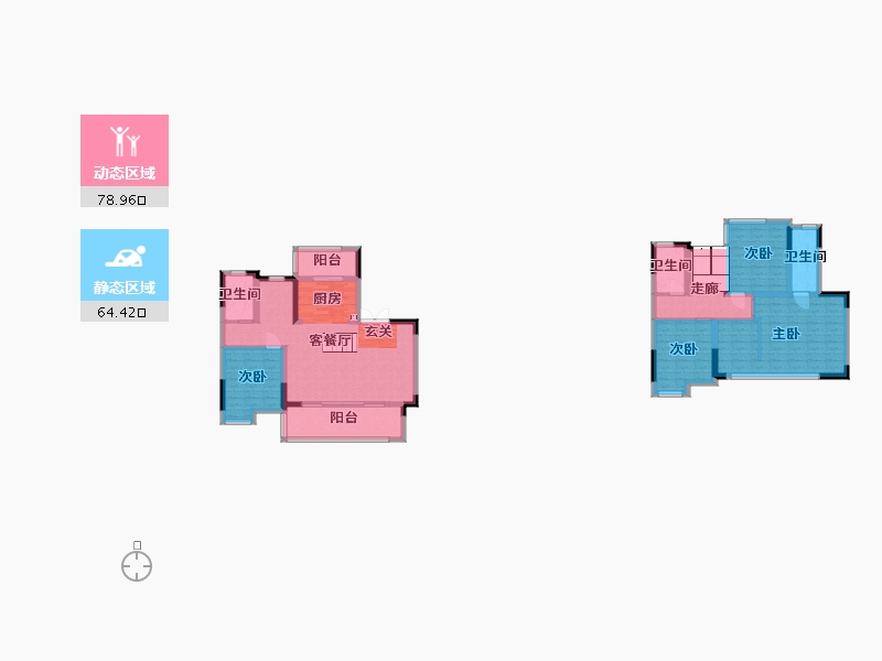 广西壮族自治区-钦州市-钦州・彰泰红-127.29-户型库-动静分区