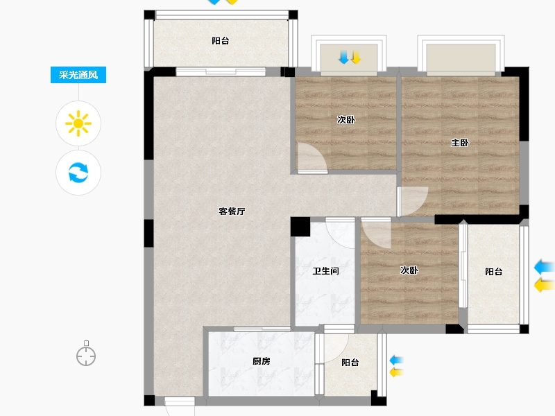 广西壮族自治区-南宁市-银泉一品天誉-76.22-户型库-采光通风